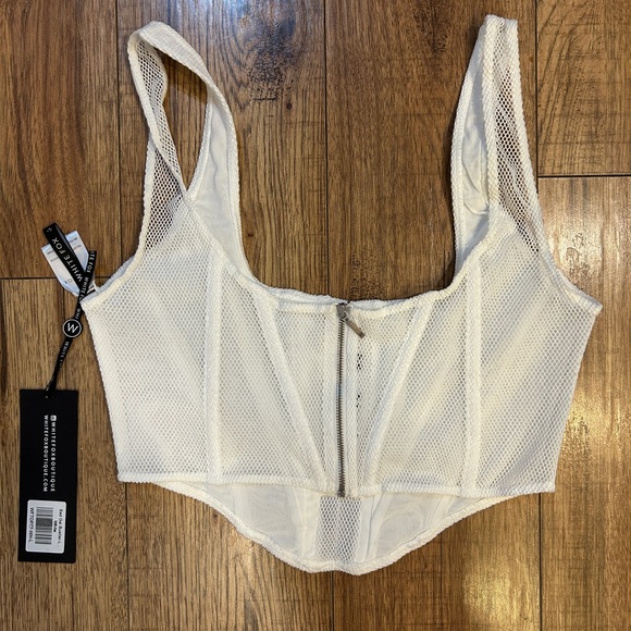 White Mesh Corset Top - Picture 3 of 3